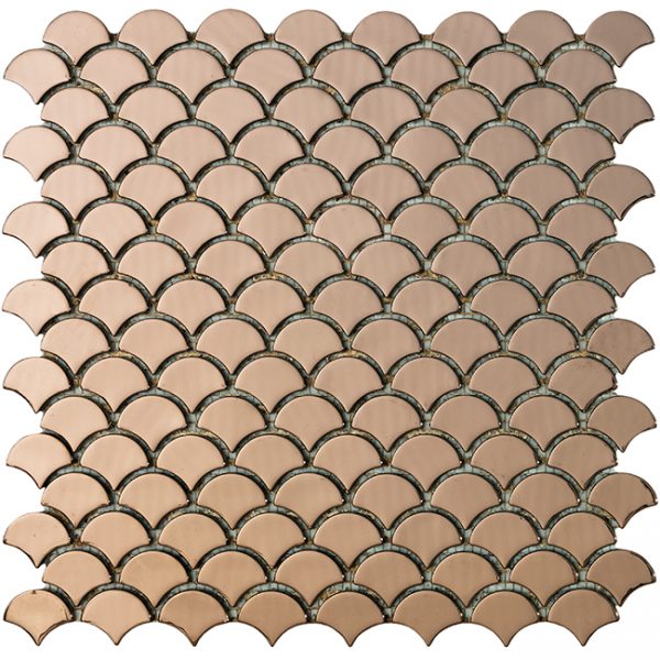 podium copper fan shaped metallic glass mosaics