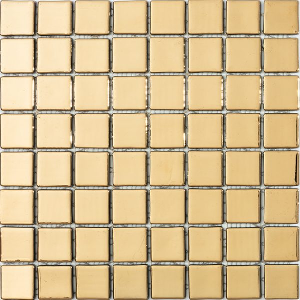 podium gold 38x38mm metallic glass mosaics