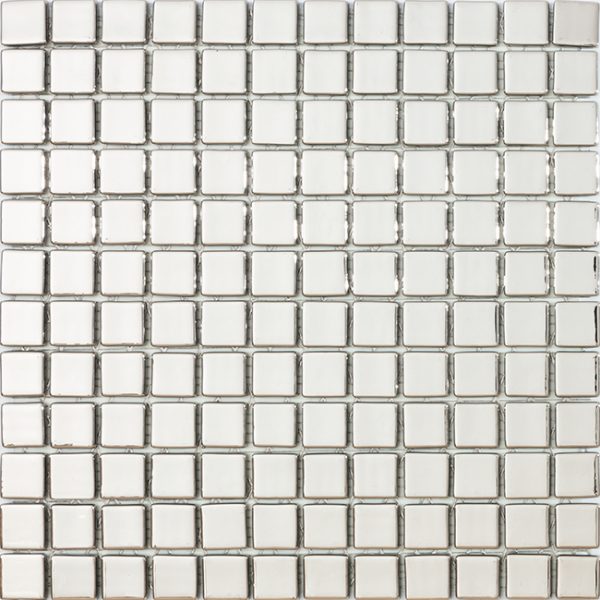 podium silver 25x25mm metallic glass mosaics