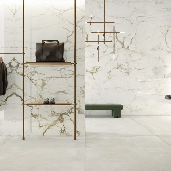 calacatta macchia vecchia marble look tile by malford ceramics - tiles singapore