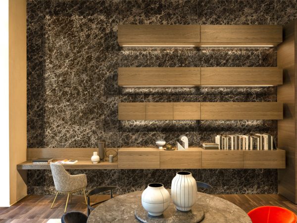 dark emperador marble look tile by malford ceramics - tiles singapore