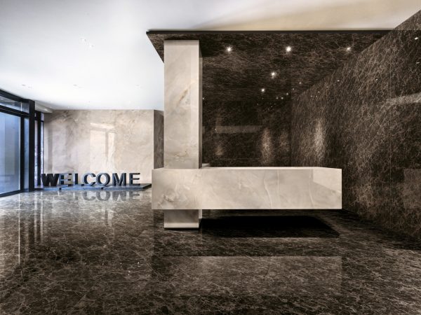 dark emperador marble look tile by malford ceramics - tiles singapore