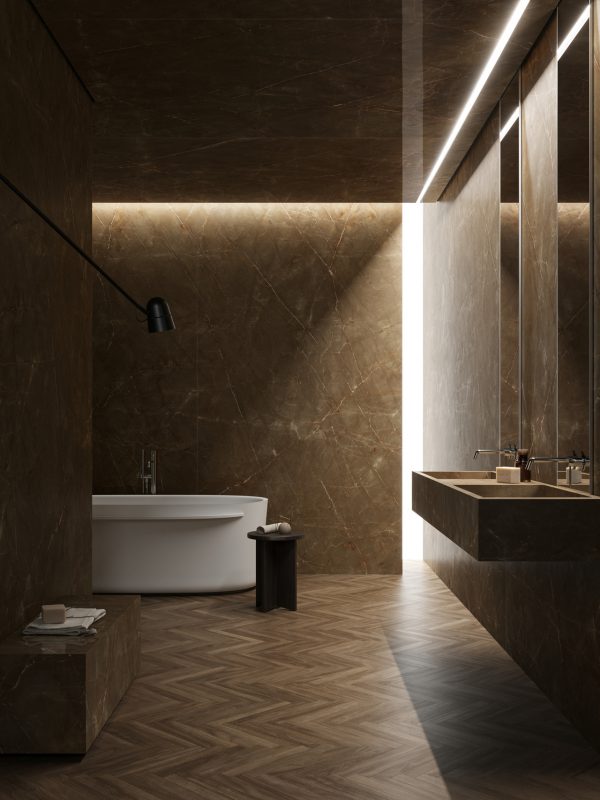 pulpis bronze marble look tile by malford ceramics - tiles singapore