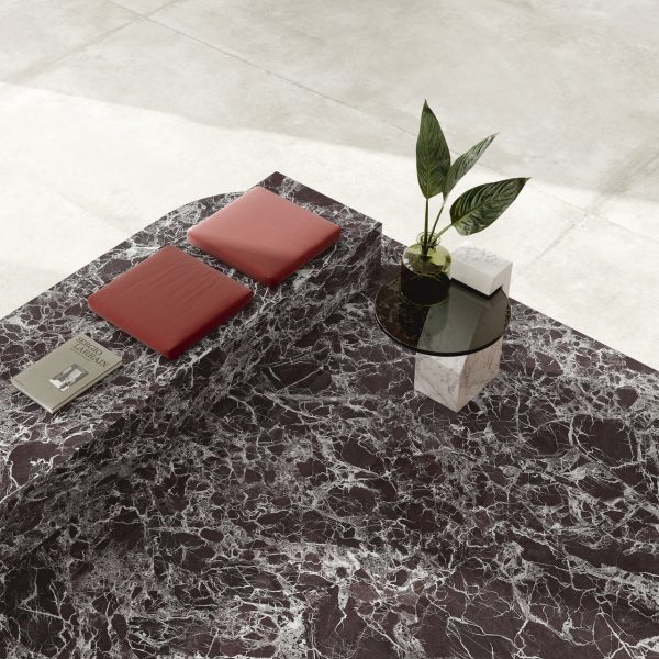 rosso imperiale marble look tile by malford ceramics - tiles singapore