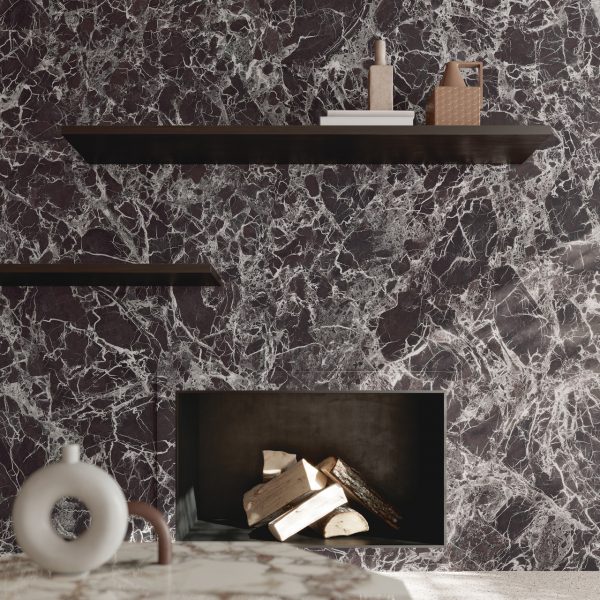 rosso imperiale marble look tile by malford ceramics - tiles singapore