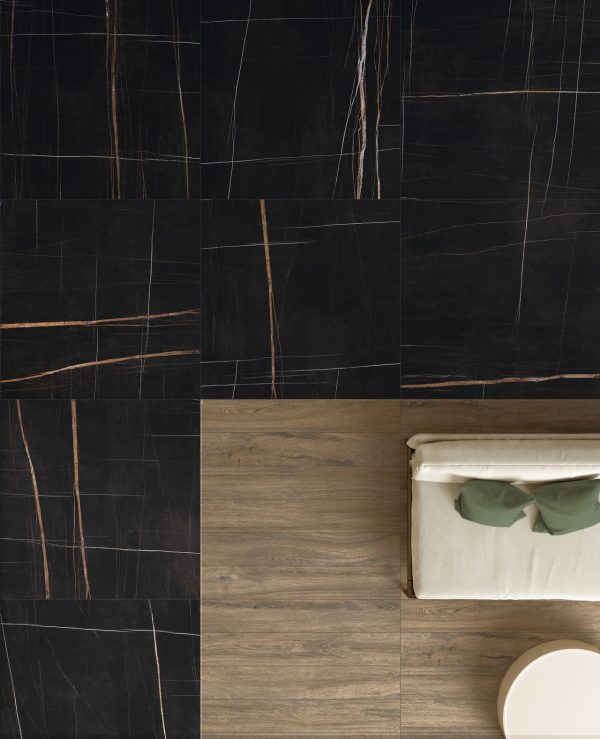 sahara noir marble look tile by malford ceramics - tiles singapore