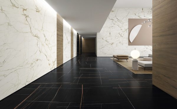 sahara noir marble look tile by malford ceramics - tiles singapore