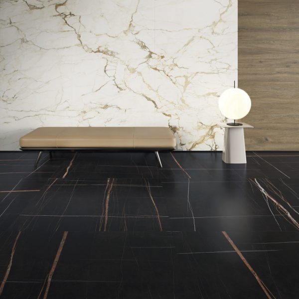 sahara noir marble look tile by malford ceramics - tiles singapore