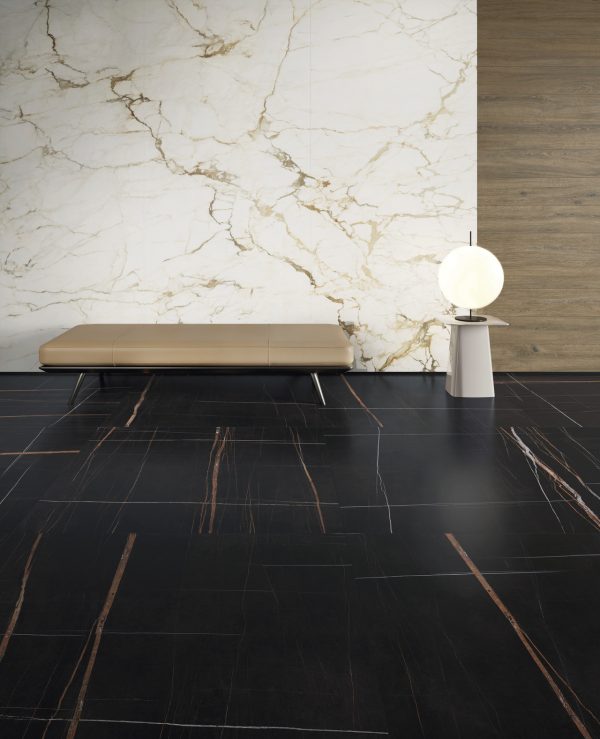 sahara noir marble look tile by malford ceramics - tiles singapore