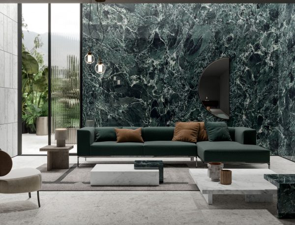 verde saint denis marble look tile by malford ceramics - tiles singapore