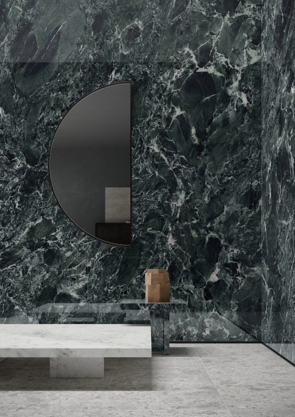 verde saint denis marble look tile by malford ceramics - tiles singapore