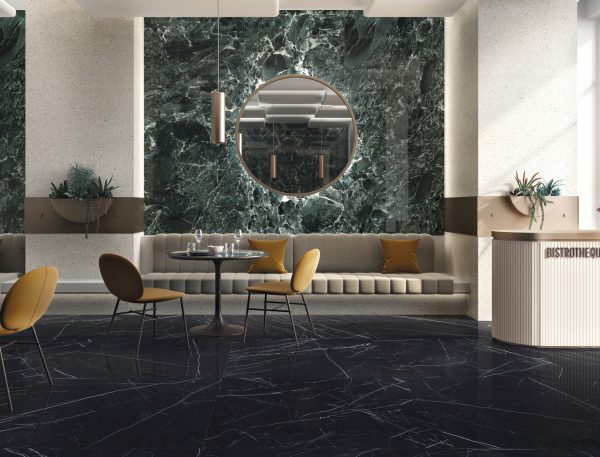 verde saint denis marble look tile by malford ceramics - tiles singapore