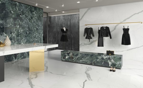 verde saint denis marble look tile by malford ceramics - tiles singapore