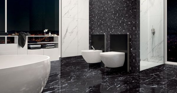 CGP Marmoker Nero Creta and Statuario Grigio by Malford Ceramics