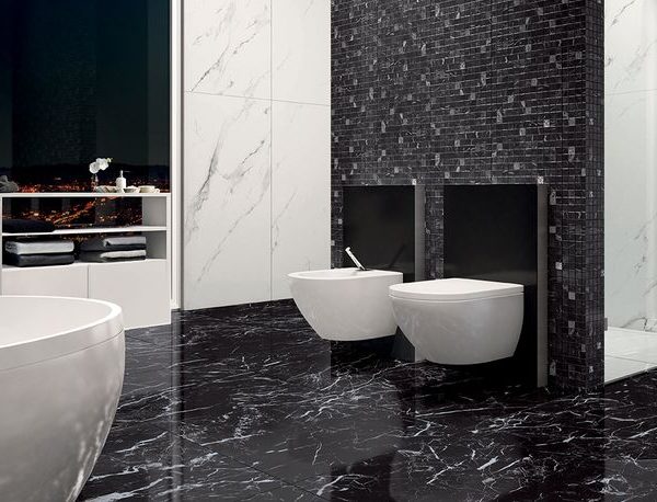 CGP Marmoker Nero Creta and Statuario Grigio by Malford Ceramics