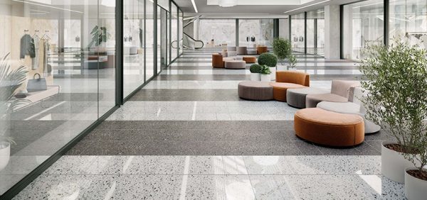 CGP Terrazzo Tech Antracite and Argento by Malford Ceramics