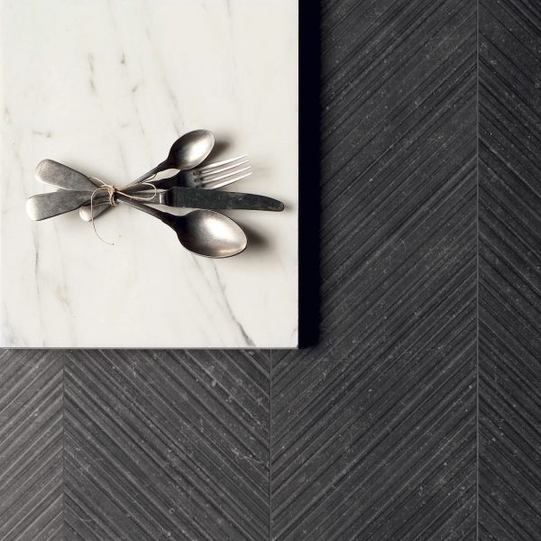 FOZF Pietre41 Chevron Triple Black 2 by Malford Ceramics